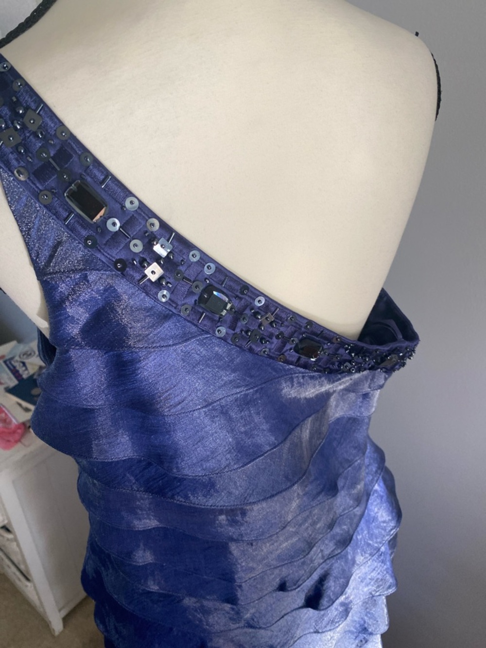 Adrianna Papell six 12 formal one shoulder dress - Picture 4 of 7